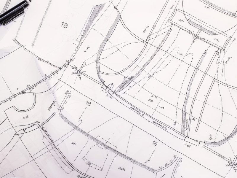 Detailed Sewing Pattern Drawings for Fashion Design and Crafting